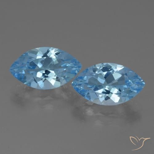8.06ctw Naturale Blu svizzero Topazio, Taglio marquise, VVS-VS