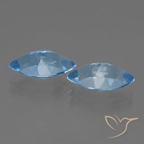 Gemme di Topazio Blu svizzero naturale da 8.06 ct, Taglio marquise, VVS-VS