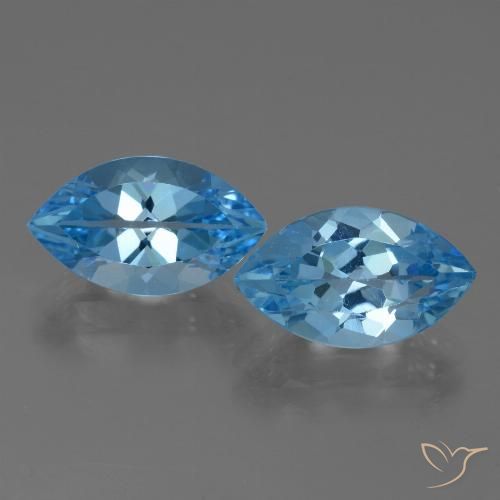 8.68ctw Naturale Blu svizzero Topazio, Taglio marquise, VVS