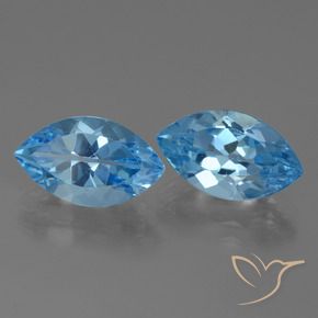 Gemme di Topazio Blu svizzero naturale da 8.68 ct, Taglio marquise, VVS
