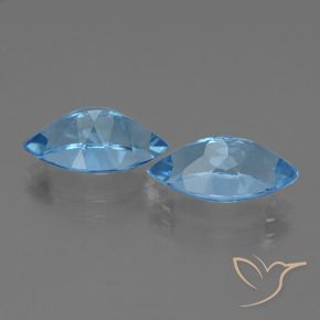 Gemme di Topazio Blu svizzero naturale da 8.68 ct, Taglio marquise, VVS