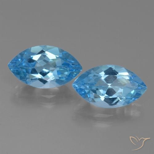 8.32ctw Naturale Blu svizzero Topazio, Taglio marquise, VVS-VS