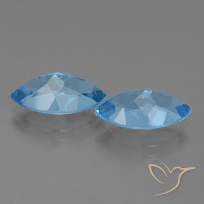 Gemme di Topazio Blu svizzero naturale da 8.32 ct, Taglio marquise, VVS-VS