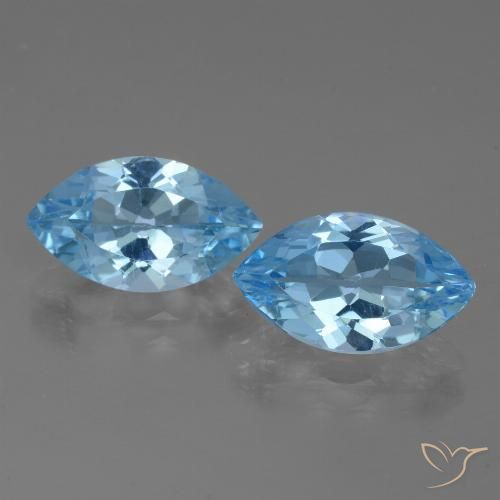 7.89ctw Naturale Celeste Topazio, Taglio marquise, VVS-VS