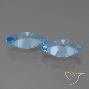 Gemme di Topazio Celeste naturale da 7.89 ct, Taglio marquise, VVS-VS