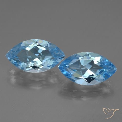8.11ctw Naturale Celeste Topazio, Taglio marquise, VVS
