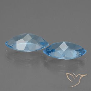 Gemme di Topazio Celeste naturale da 8.11 ct, Taglio marquise, VVS