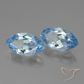 Gemme di Topazio Blu svizzero naturale da 7.94 ct, Taglio marquise, VVS