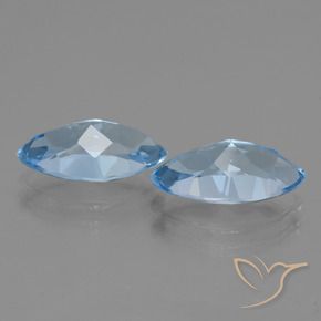 Gemme di Topazio Blu svizzero naturale da 7.94 ct, Taglio marquise, VVS