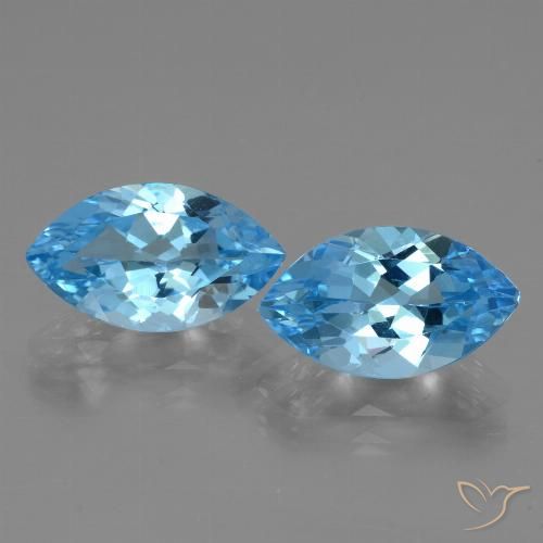 8.11ctw Naturale Blu svizzero Topazio, Taglio marquise, VVS