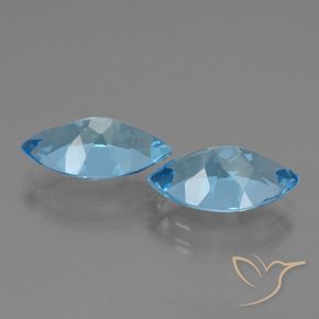 Gemme di Topazio Blu svizzero naturale da 8.11 ct, Taglio marquise, VVS