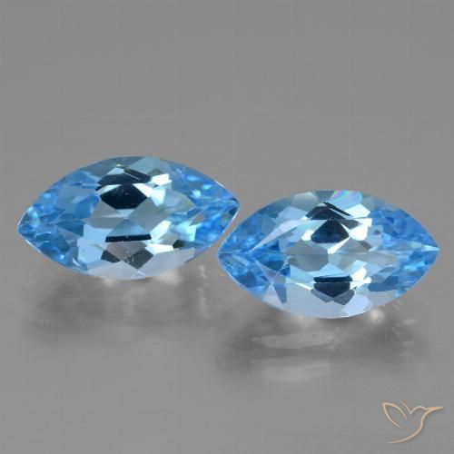8.28ctw Naturale Blu svizzero Topazio, Taglio marquise, VVS
