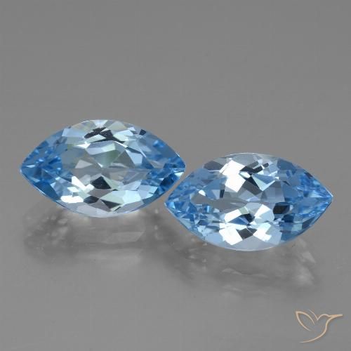 8.42ctw Naturale Blu svizzero Topazio, Taglio marquise, VVS