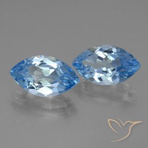 Gemme di Topazio Blu svizzero naturale da 8.42 ct, Taglio marquise, VVS