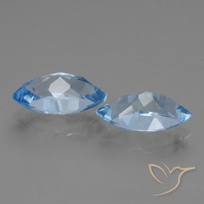 Gemme di Topazio Blu svizzero naturale da 8.42 ct, Taglio marquise, VVS