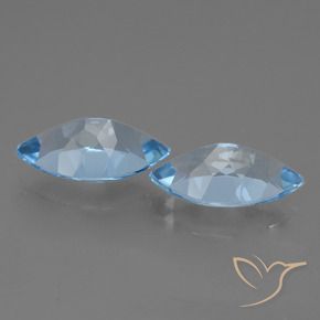 Gemme di Topazio Blu svizzero naturale da 8.14 ct, Taglio marquise, VVS