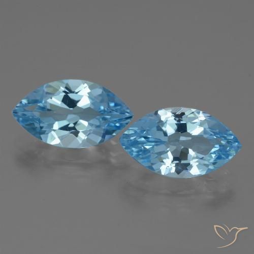 7.63ctw Naturale Celeste Topazio, Taglio marquise, VVS