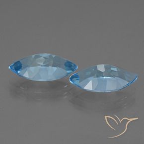 Gemme di Topazio Celeste naturale da 7.63 ct, Taglio marquise, VVS
