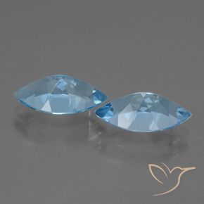 Gemme di Topazio Celeste naturale da 7.54 ct, Taglio marquise, VVS