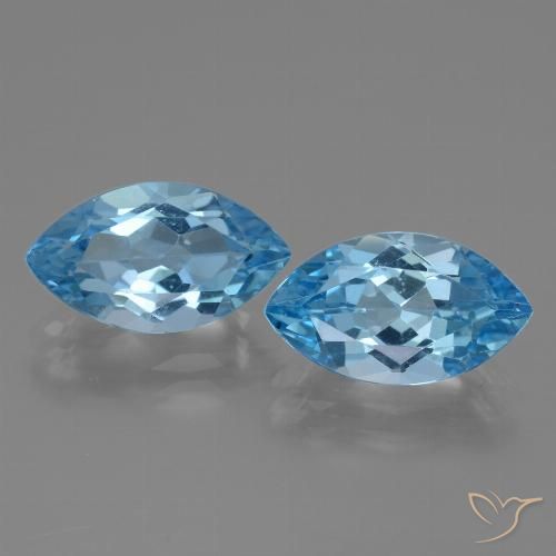 8.25ctw Naturale Blu svizzero Topazio, Taglio marquise, VVS-VS