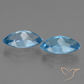Gemme di Topazio Celeste naturale da 9.50 ct, Taglio marquise, VVS