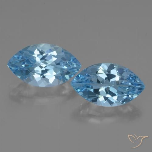 8.42ctw Naturale Blu svizzero Topazio, Taglio marquise, VS