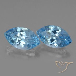 Gemme di Topazio Blu svizzero naturale da 8.42 ct, Taglio marquise, VS