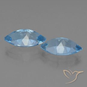 Gemme di Topazio Blu svizzero naturale da 8.42 ct, Taglio marquise, VS