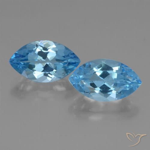 8.58ctw Naturale Blu svizzero Topazio, Taglio marquise, VVS-VS