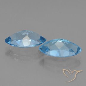 Gemme di Topazio Blu svizzero naturale da 8.58 ct, Taglio marquise, VVS-VS