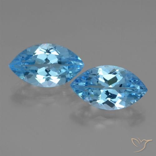 8.02ctw Naturale Blu svizzero Topazio, Taglio marquise, VVS-VS