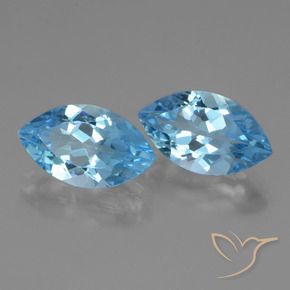 Gemme di Topazio Blu svizzero naturale da 8.02 ct, Taglio marquise, VVS-VS
