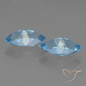 Gemme di Topazio Celeste naturale da 8.10 ct, Taglio marquise, VVS