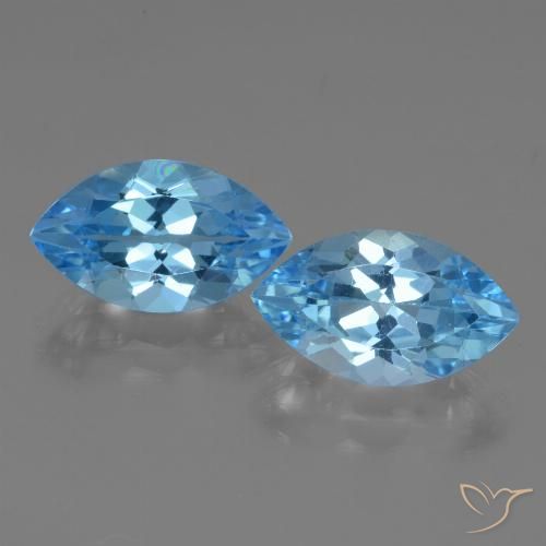 8.23ctw Naturale Blu svizzero Topazio, Taglio marquise, VVS
