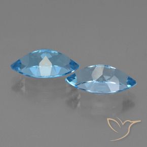 Gemme di Topazio Blu svizzero naturale da 8.23 ct, Taglio marquise, VVS