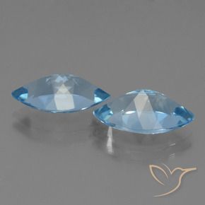 Gemme di Topazio Blu svizzero naturale da 8.04 ct, Taglio marquise, VVS-VS