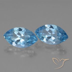 Gemme di Topazio Celeste naturale da 7.83 ct, Taglio marquise, VVS