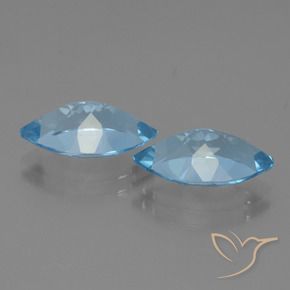 Gemme di Topazio Celeste naturale da 7.83 ct, Taglio marquise, VVS