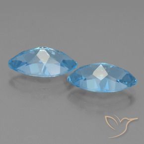 Gemme di Topazio Blu svizzero naturale da 8.36 ct, Taglio marquise, VVS