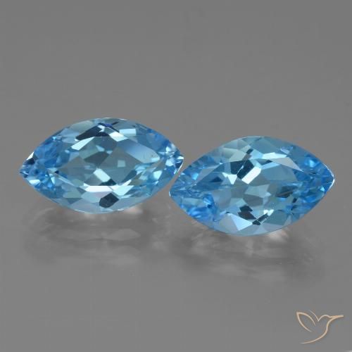 8.43ctw Naturale Blu svizzero Topazio, Taglio marquise, VVS