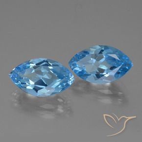 Gemme di Topazio Blu svizzero naturale da 8.43 ct, Taglio marquise, VVS
