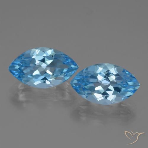 8.63ctw Naturale Blu svizzero Topazio, Taglio marquise, VVS