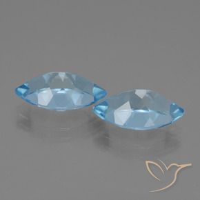 Gemme di Topazio Blu svizzero naturale da 8.63 ct, Taglio marquise, VVS