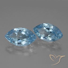 Gemme di Topazio Celeste naturale da 8.23 ct, Taglio marquise, VVS