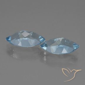 Gemme di Topazio Celeste naturale da 8.23 ct, Taglio marquise, VVS
