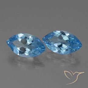 Gemme di Topazio Blu svizzero naturale da 7.88 ct, Taglio marquise, VVS