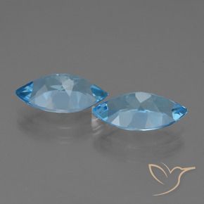 Gemme di Topazio Blu svizzero naturale da 7.88 ct, Taglio marquise, VVS