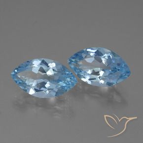 Gemme di Topazio Celeste naturale da 8.21 ct, Taglio marquise, VVS
