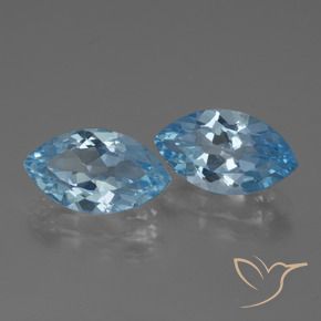 Gemme di Topazio Celeste naturale da 8.03 ct, Taglio marquise, VVS