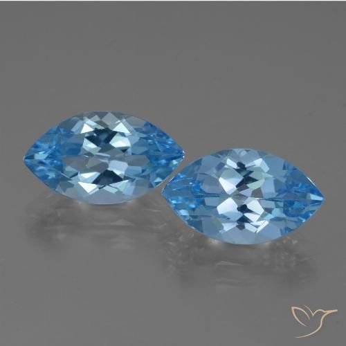 8.21ctw Naturale Blu svizzero Topazio, Taglio marquise, VVS